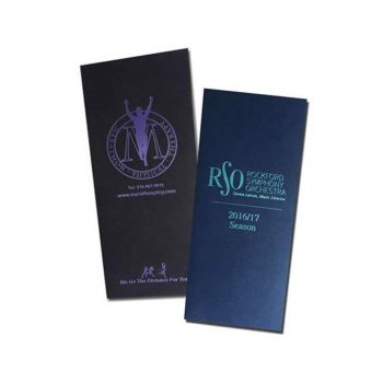 Two Pocket 4" x 9" Foil Stamped Folders