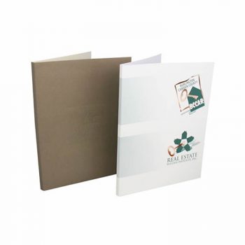 Foil Stamped Box Pocket Folders, 1/2" Spine
