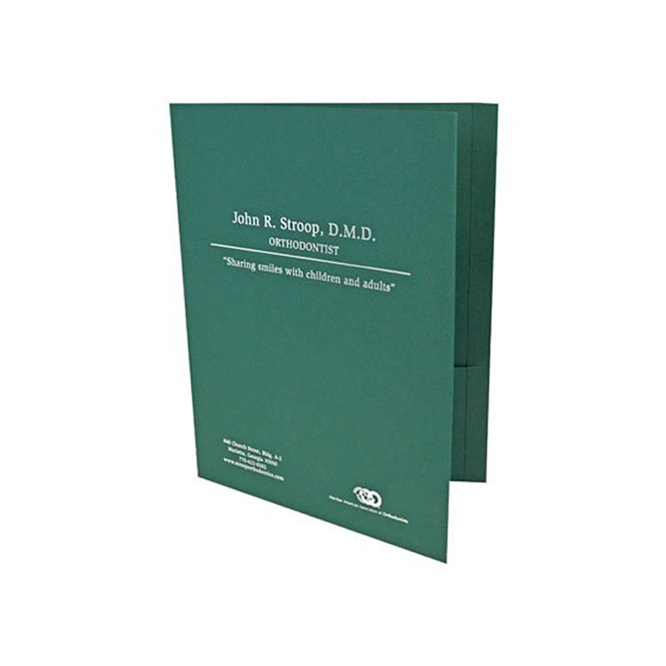 9-9/16" x 12" Foil Stamped Reinforced Folders - Two Pockets